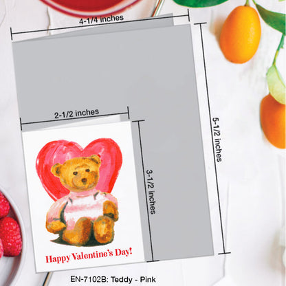 Teddy - Pink, Greeting Card (#7102B)