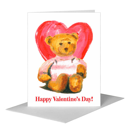 Teddy - Pink, Greeting Card (#7102B) A2 Card Front, www.printedcanvas.com