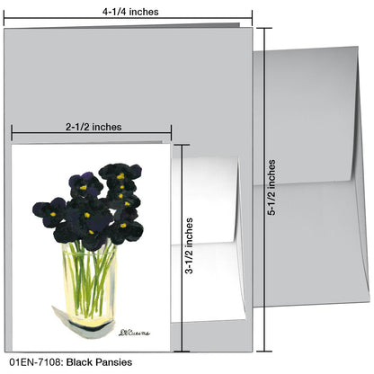 Black Pansies, Greeting Card (7108), Enclosure, printedcanvas.com