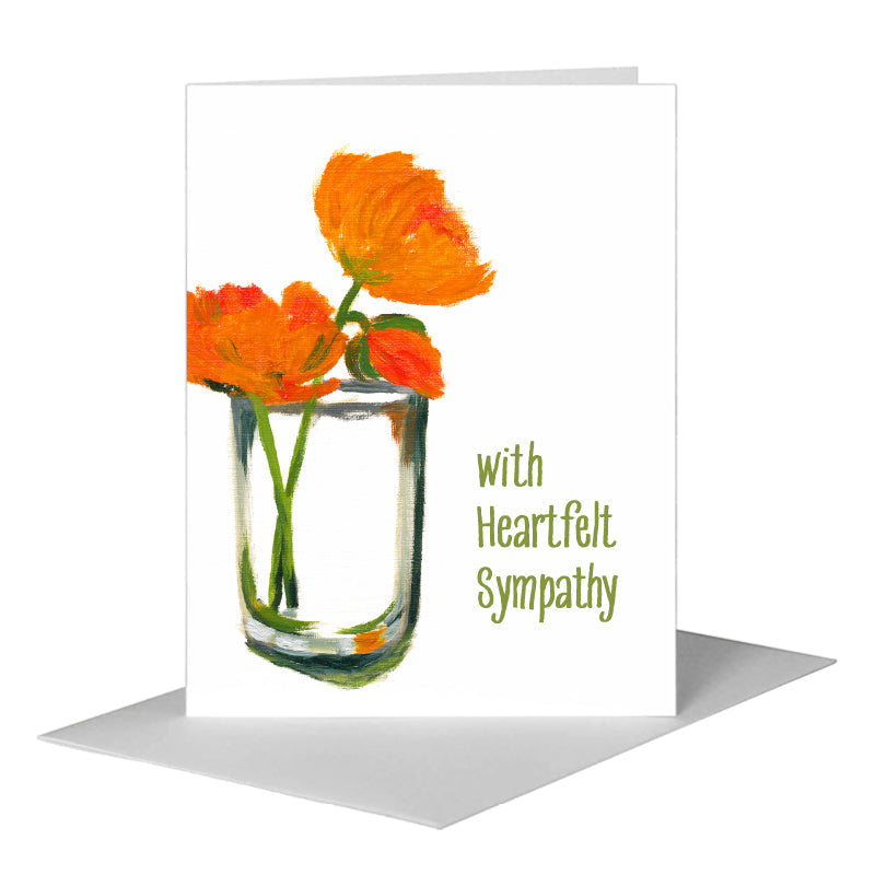 Poppies in Glass, Greeting Card (#7110A) A2 Card Front, www.printedcanvas.com