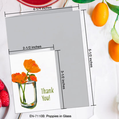 Poppies in Glass, Greeting Card (7110B), Enclosure Card, www.printedcanvas.com