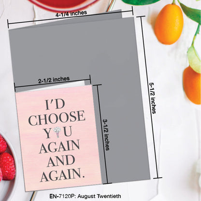 August Twentieth, Greeting Card (7120P), Enclosure, www.printedcanvas.com