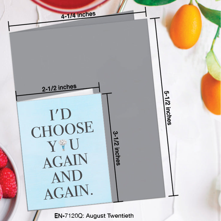 August Twentieth, Greeting Card (7120Q), Enclosure, www.printedcanvas.com