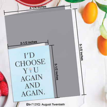 August Twentieth, Greeting Card (7120Q), Enclosure, www.printedcanvas.com