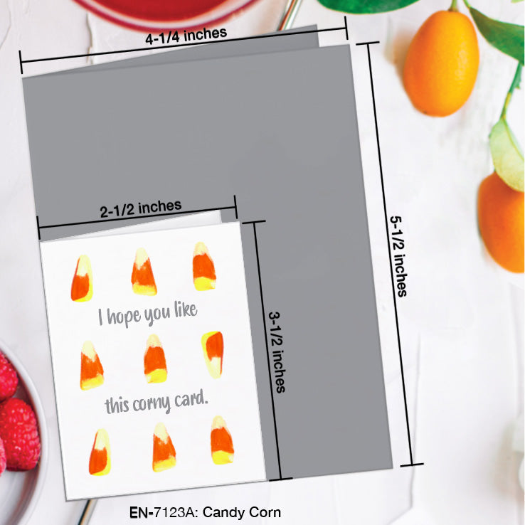 Candy Corn, Greeting Card (7123A), Enclosure, www.printedcanvas.com