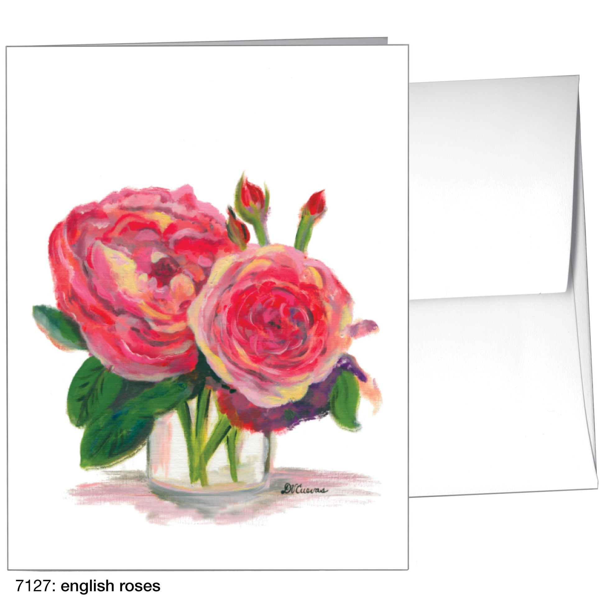 English Roses, Greeting Card (7127), A2, printedcanvas.com
