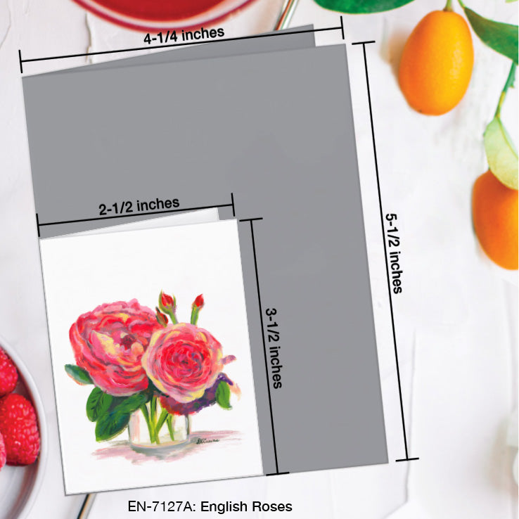 English Roses, Greeting Card (7127A), Enclosure Card, www.printedcanvas.com