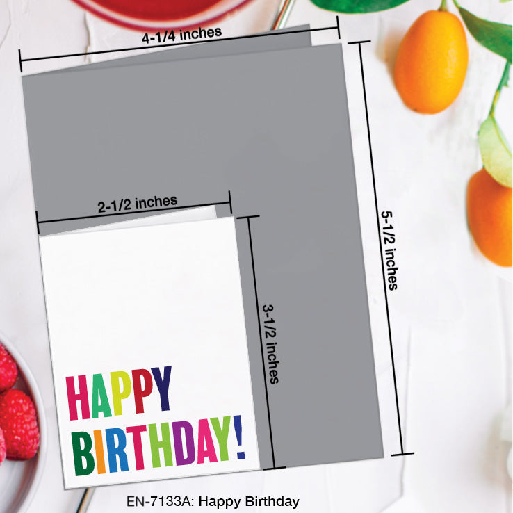 Happy Birthday, Greeting Card (7133A), Enclosure, www.printedcanvas.com