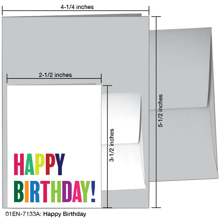 Happy Birthday, Greeting Card (7133A), Enclosure Card, www.printedcanvas.com