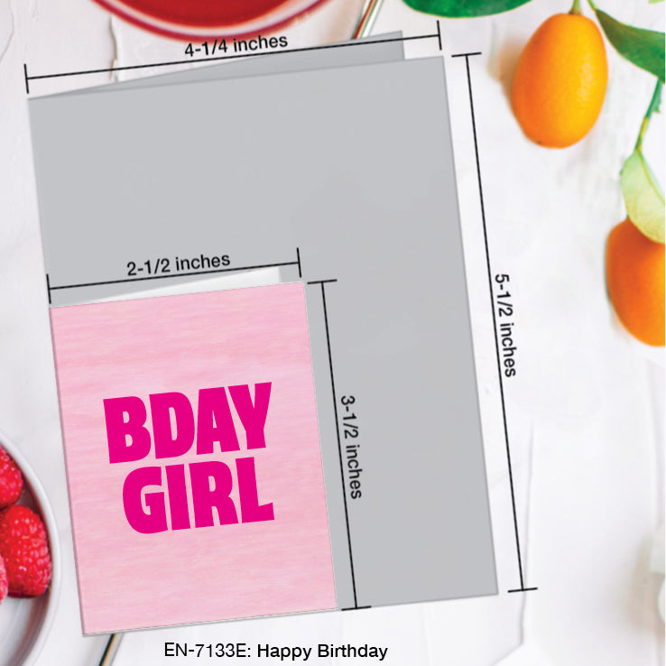 Happy Birthday, Greeting Card (#7133E)