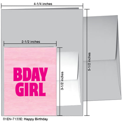 Happy Birthday, Greeting Card (#7133E)