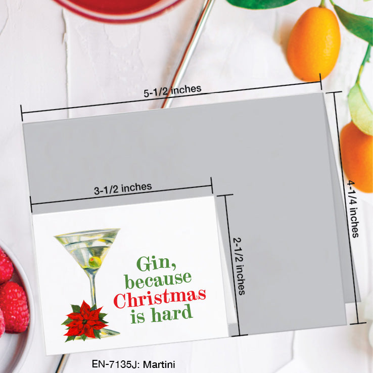 Martini, Greeting Card (7135J), Enclosure Card, www.printedcanvas.com