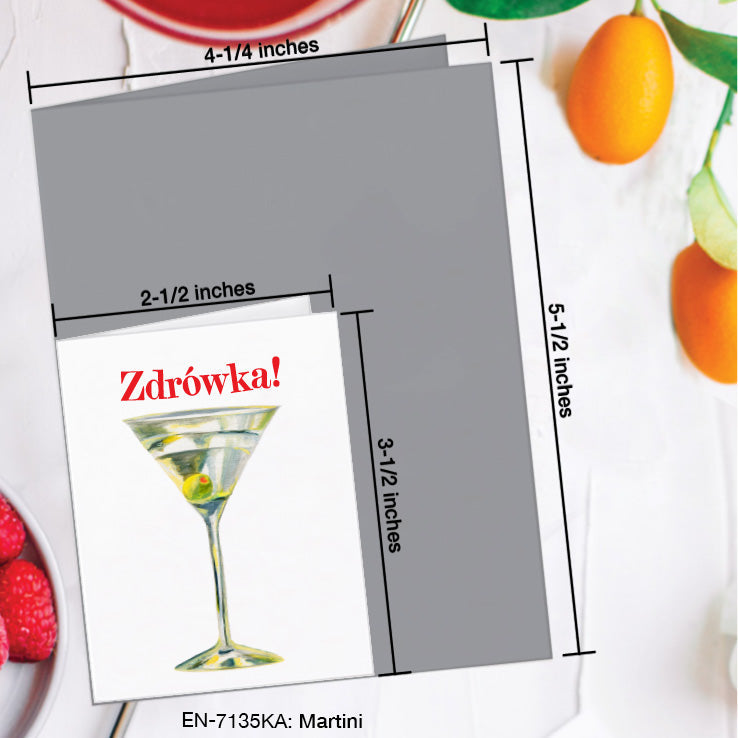 Martini, Greeting Card (7135KA), Enclosure, www.printedcanvas.com