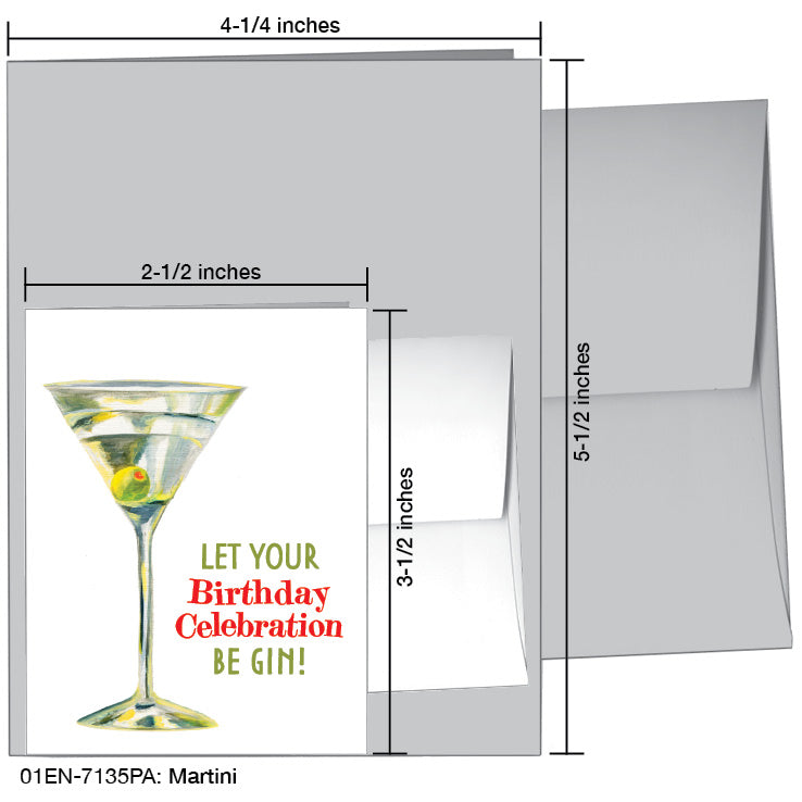 Martini, Greeting Card (7135PA), Enclosure Card, www.printedcanvas.com