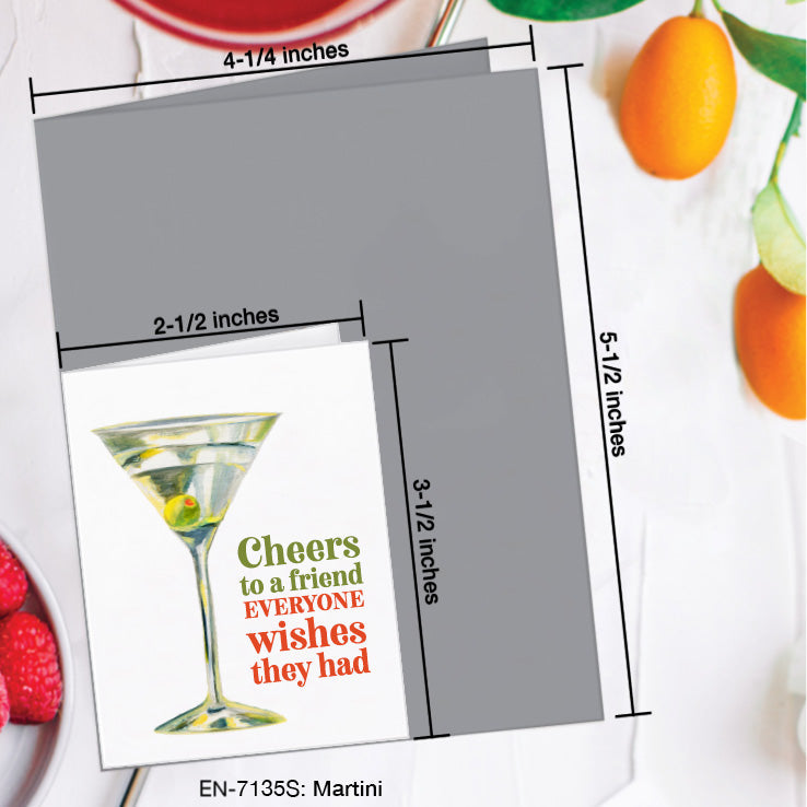 Martini, Greeting Card (7135S), Enclosure, www.printedcanvas.com