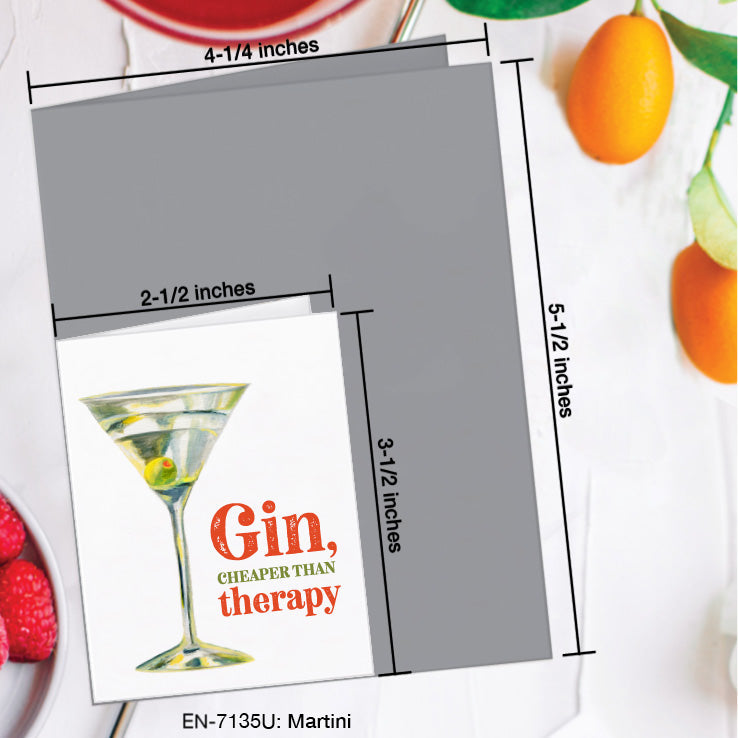 Martini, Greeting Card (7135U), Enclosure, www.printedcanvas.com