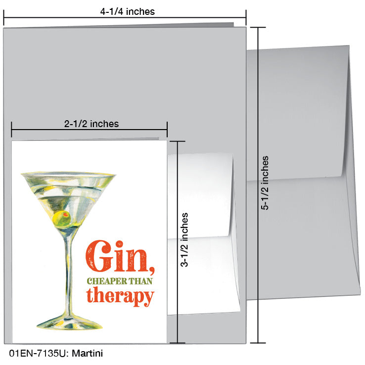 Martini, Greeting Card (7135U), Enclosure Card, www.printedcanvas.com