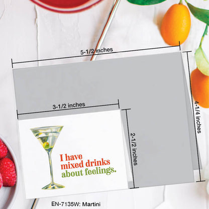Martini, Greeting Card (7135W), Enclosure, www.printedcanvas.com