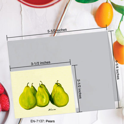 Pears, Greeting Card (7137A), Enclosure Card, www.printedcanvas.com