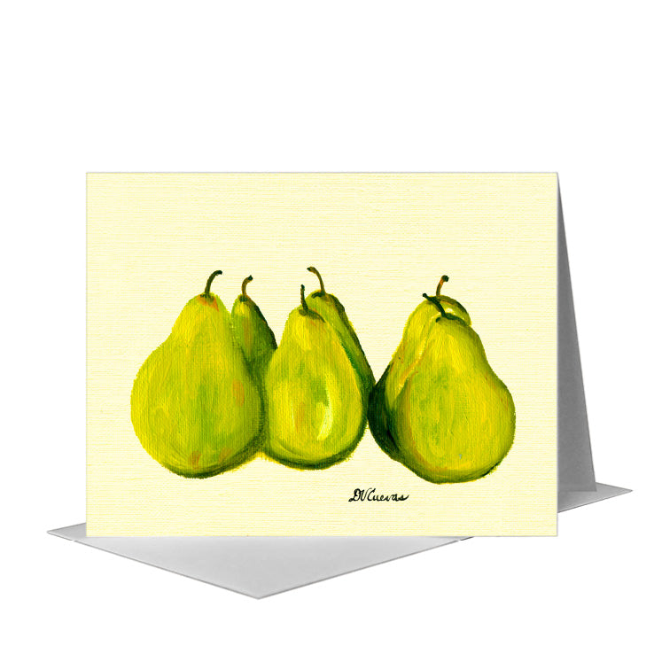 Pears, Greeting Card (#7137A), A2 Card Front, www.printedcanvas.com