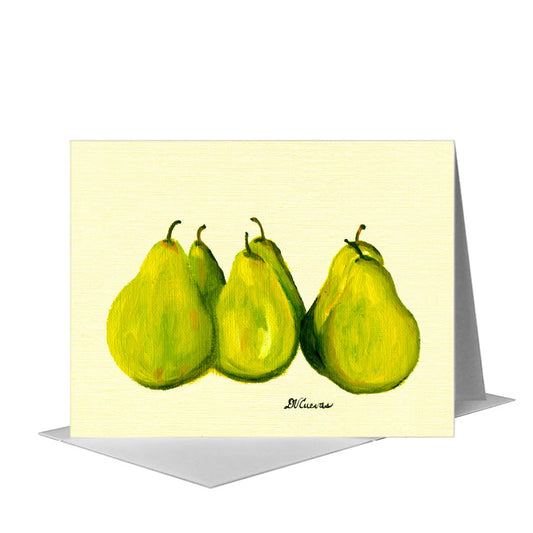 Pears, Greeting Card (#7137A) A2 Card Front, www.printedcanvas.com