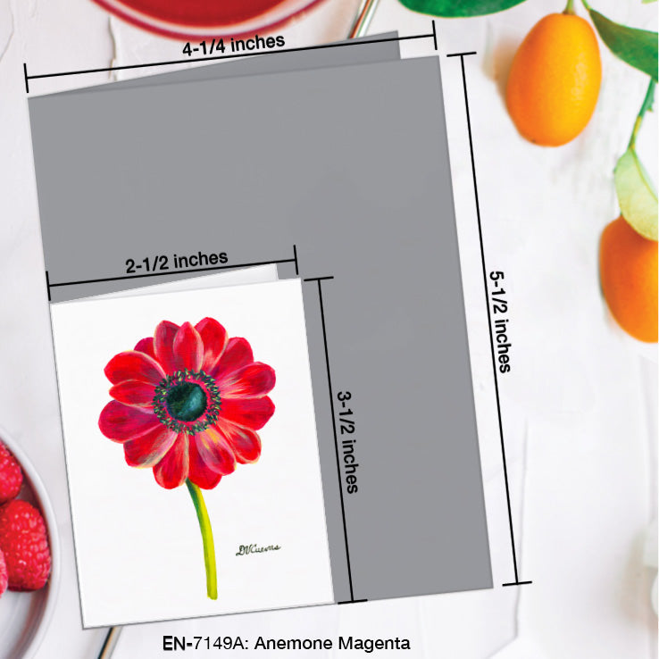 Anemone Magenta, Greeting Card (7149A), Enclosure Card, www.printedcanvas.com