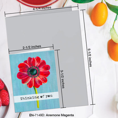 Anemone Magenta, Greeting Card (7149D), Enclosure, www.printedcanvas.com