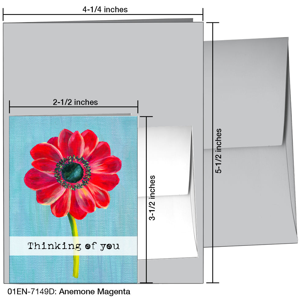 Anemone Magenta, Greeting Card (7149D), Enclosure, printedcanvas.com