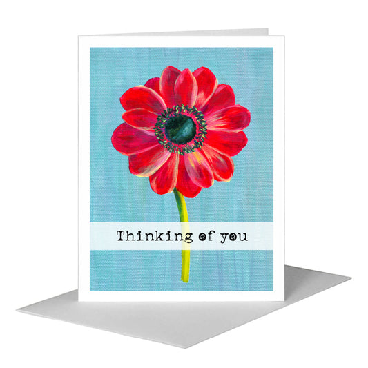 Anemone Magenta, Greeting Card (#7149D) A2 Card Front, www.printedcanvas.com