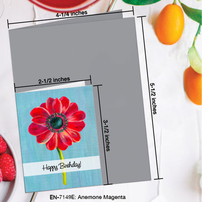 Anemone Magenta, Greeting Card (7149E), Enclosure, www.printedcanvas.com