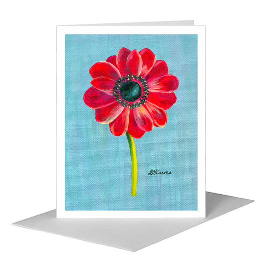Anemone Magenta, Greeting Card (#7149F) A2 Card Front, www.printedcanvas.com