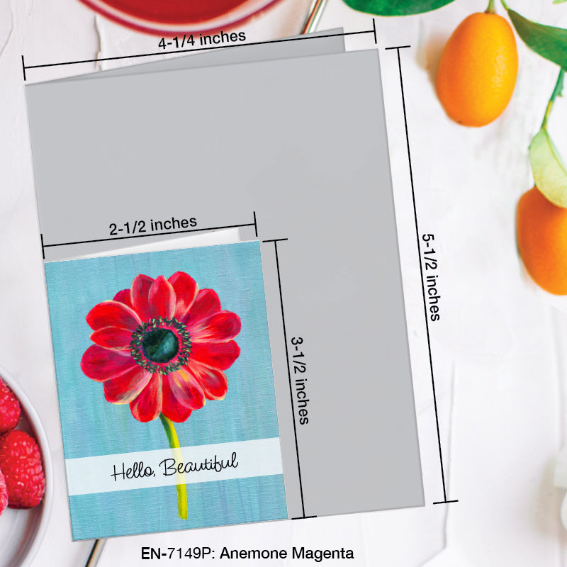 Anemone Magenta, Greeting Card (7149P), Enclosure, www.printedcanvas.com