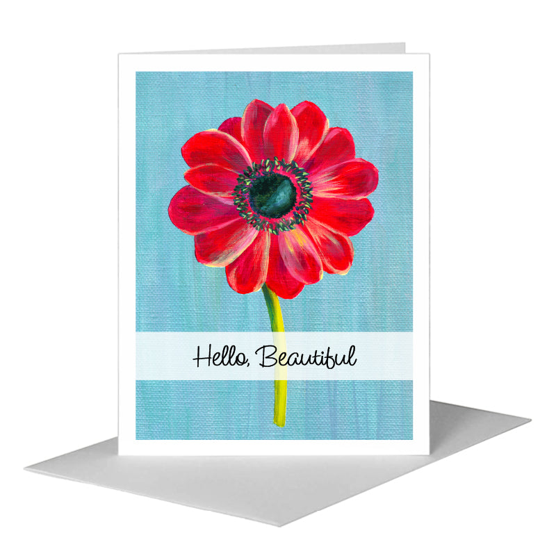 Anemone Magenta, Greeting Card (#7149P) A2 Card Front, www.printedcanvas.com