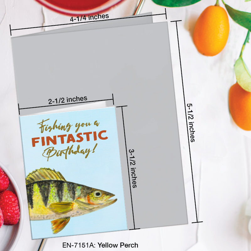 Yellow Perch, Greeting Card (7151A), Enclosure, www.printedcanvas.com