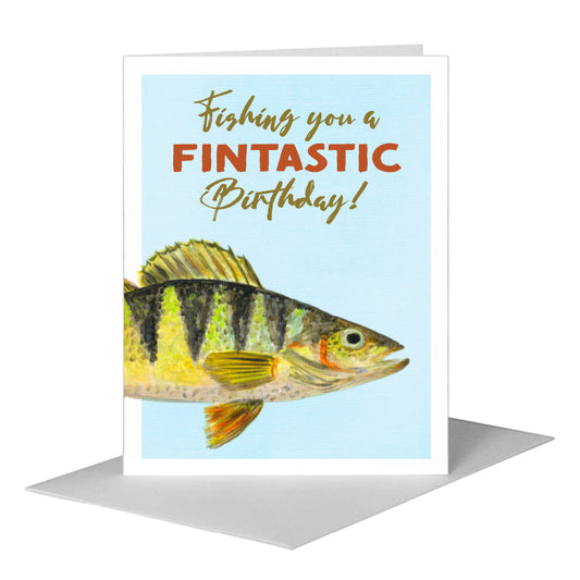 Yellow Perch, Greeting Card (#7151A) A2 Card Front, www.printedcanvas.com