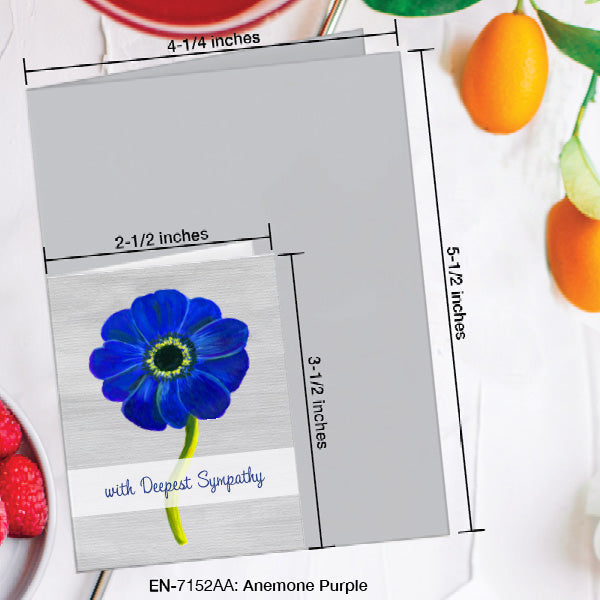 Anemone Purple, Greeting Card (7152AA), Enclosure, www.printedcanvas.com