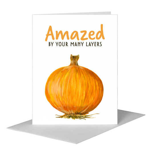 Yellow Onion, Greeting Card (#7154D) A2 Card Front, www.printedcanvas.com