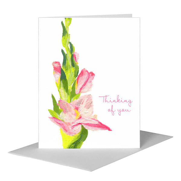 Gladiolus 'Priscilla', Greeting Card (#7167D), A2 Card Front, www.printedcanvas.com