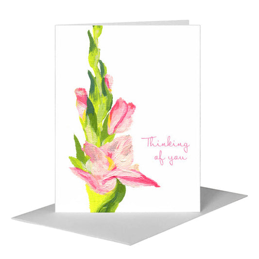 Gladiolus 'Priscilla', Greeting Card (#7167D) A2 Card Front, www.printedcanvas.com