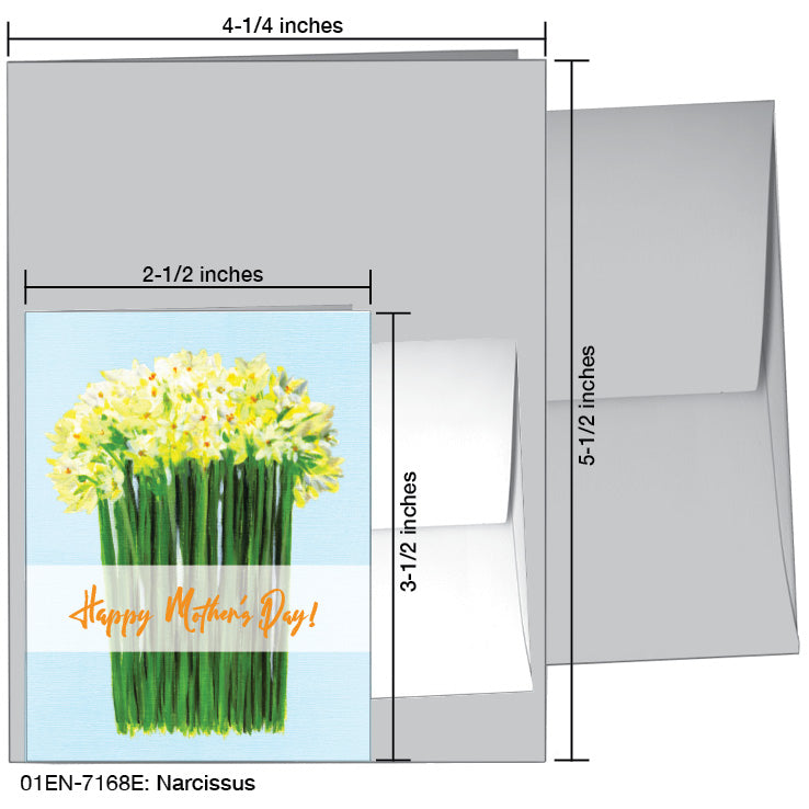 Narcissus, Greeting Card (7168E), Enclosure, www.printedcanvas.com