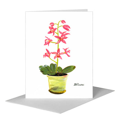 Orchid 'Cymbidium Insigne', Greeting Card (#7170E) A2 Card Front, www.printedcanvas.com