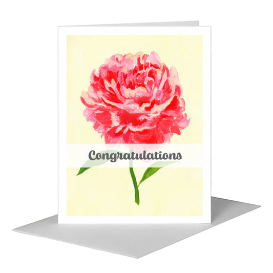 Peony, Greeting Card (#7174B) A2 Card Front, www.printedcanvas.com