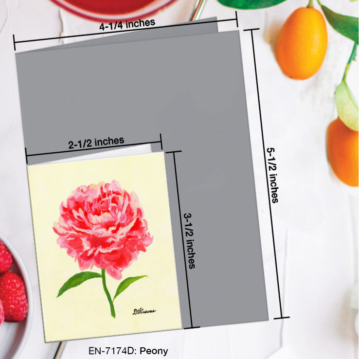 Peony, Greeting Card (7174D), Enclosure Card, www.printedcanvas.com