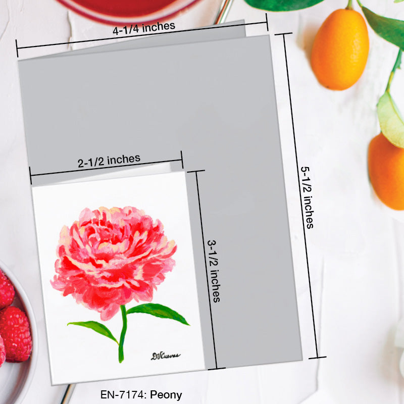 Peony, Greeting Card (7174E), Enclosure Card, www.printedcanvas.com