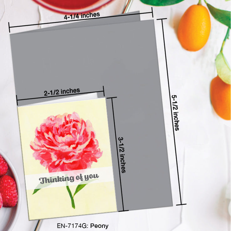 Peony, Greeting Card (7174G), Enclosure, www.printedcanvas.com