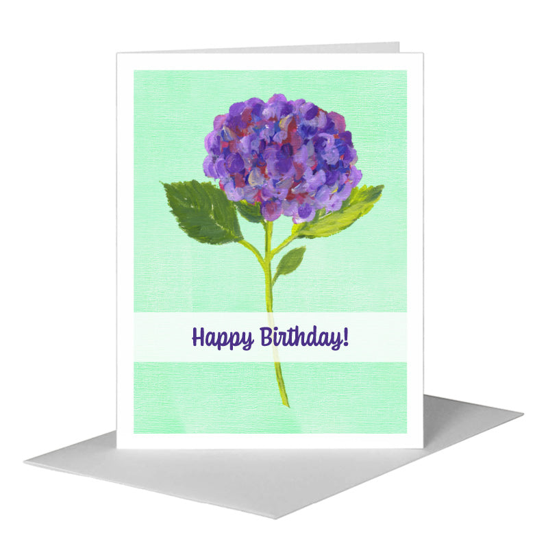 Hydrangea Macrophylla, Greeting Card (#7186E) A2 Card Front, www.printedcanvas.com