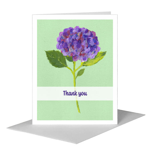 Hydrangea Macrophylla, Greeting Card (#7186G) A2 Card Front, www.printedcanvas.com