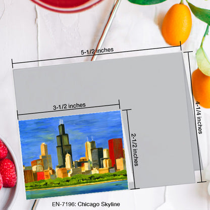 Chicago Skyline, Greeting Card (7196A), Enclosure Card, www.printedcanvas.com