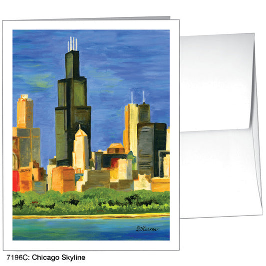 Chicago Skyline, Greeting Card (7196C), A2 Card Front, www.printedcanvas.com