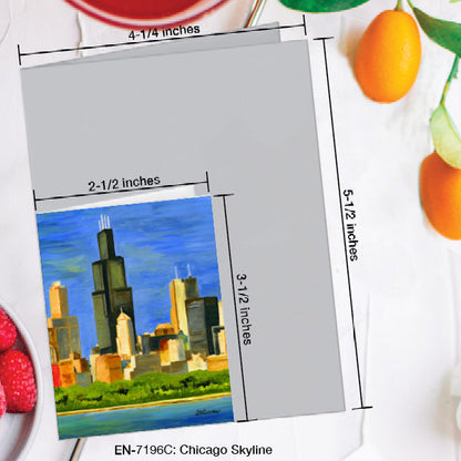 Chicago Skyline, Greeting Card (7196C), Enclosure Card, www.printedcanvas.com